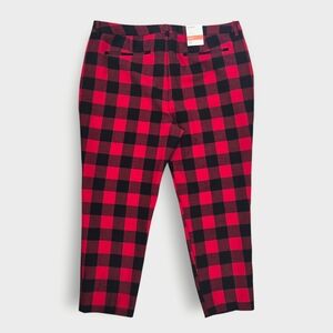 Old Navy Harper Cropped Pants Womens Size 18 Black Plaid Pockets 42x27 New